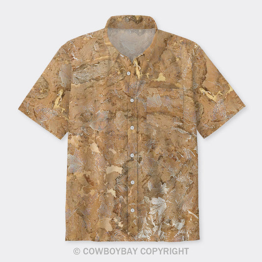 Natural Vegetation Printing Button Up Shirts