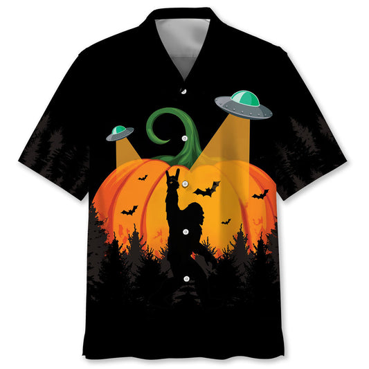 Funny Bigfoot Pumpkin Hawaiian Shirt