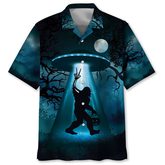 Funny Skeleton Bigfoot Horror Night Hawaiian Shirt