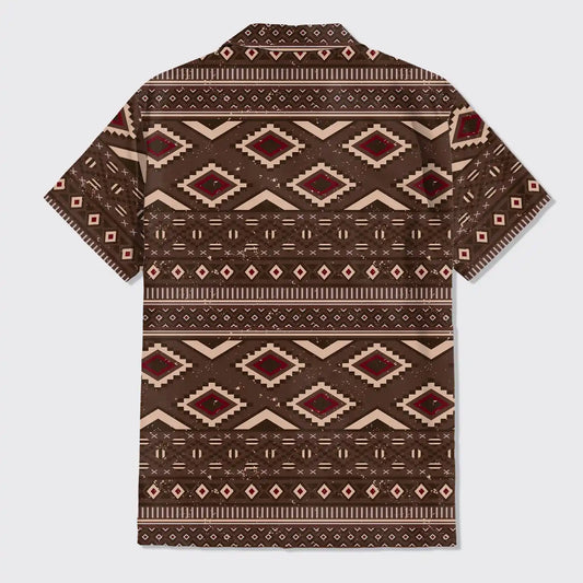 Aztec Tribal Art Colorful Button Up Shirts_3