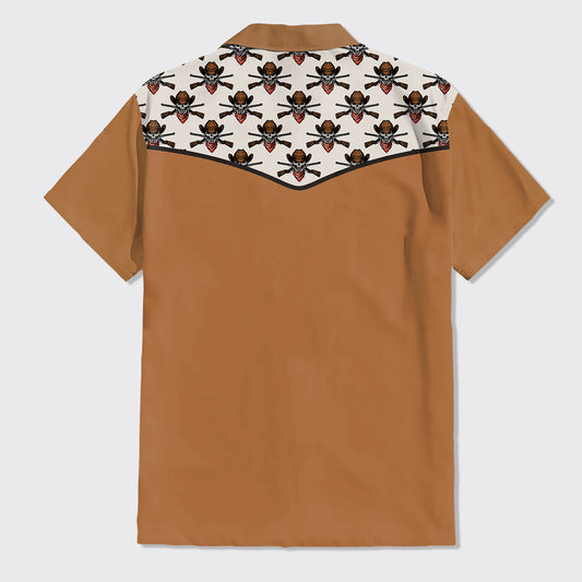 Skeleton Cowboy Shotgun Button Up Shirts