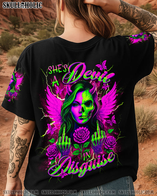 SHE'S A DEVIL IN DISGUISE SKULL LADY ALL OVER PRINT - TLNT2804254