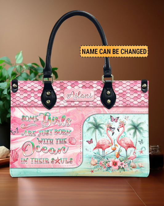 Some Girls Are Just Born Flamingo Leather Handbag