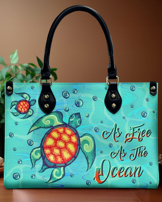 As Free As The Ocean Leather Handbag