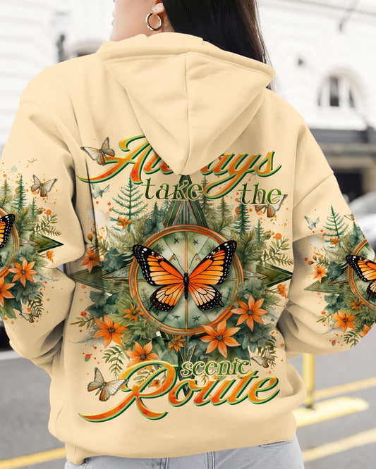 ALWAYS TAKE THE SCENIC ROUTE COMPASS ALL OVER PRINT - TLTR2912232