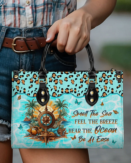 Smell The Sea Feel The Breeze Leather Handbag