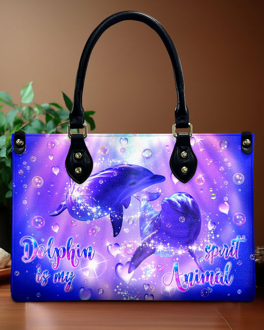 Dolphin Is My Spirit Animal Leather Handbag