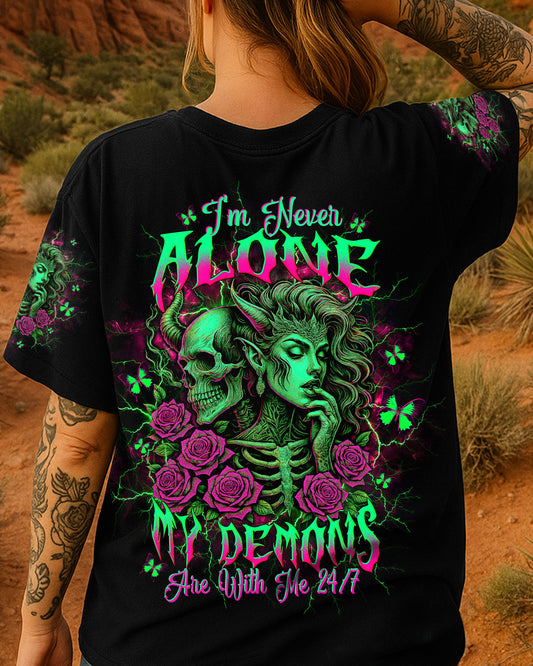 I'M NEVER ALONE SKULL DEMON LADY ALL OVER PRINT - TLTW1204251