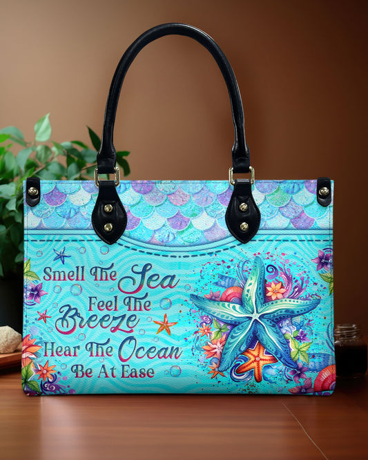 Smell The Sea Feel The Breeze Starfish Leather Handbag