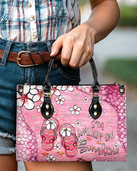 I'M Walkin' On Sunshine Flip Flops Leather Handbag