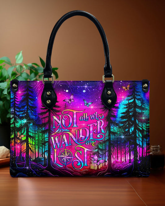 Not All Who Wander Are Lost Leather Handbag