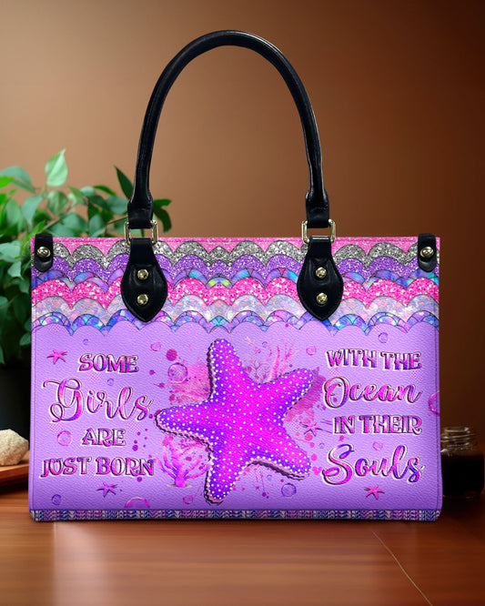 Some Girls Are Just Born Starfish Leather Handbag