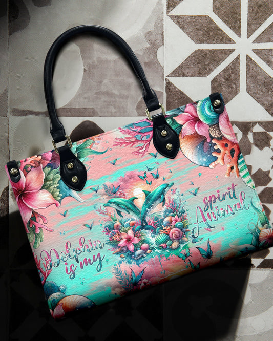 Dolphin Is My Spirit Animal Leather Handbag