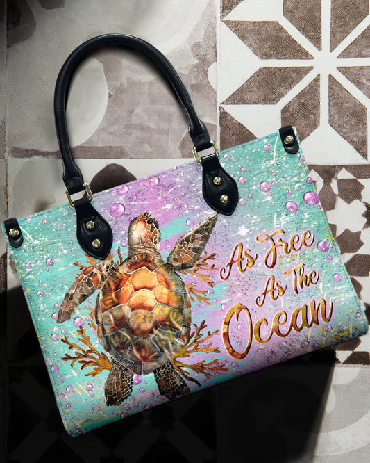 As Free As The Ocean Leather Handbag