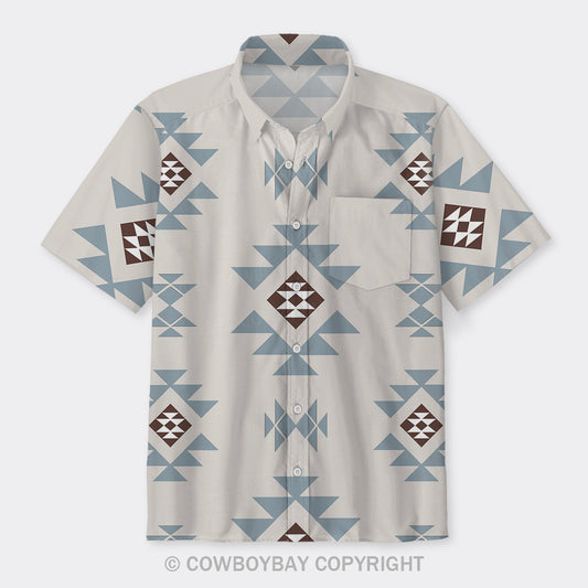 Aztec Pattern Design Button Up Shirts_3