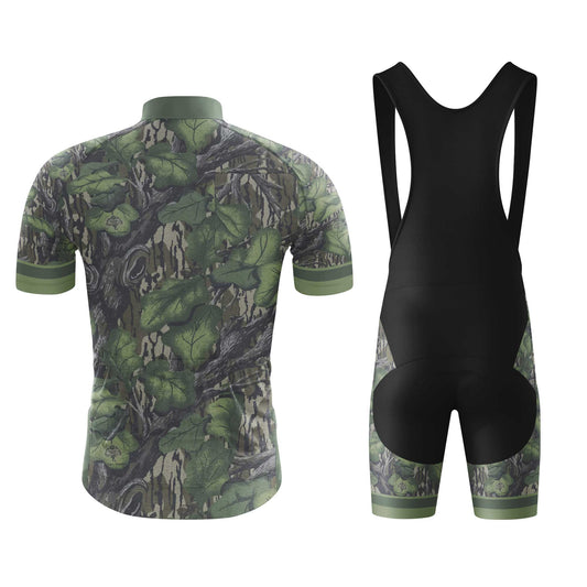 Camo Leaf Men's Cycling Jersey Set, Road Bike Cycling Kit for Men, Biking Outfit, Bicycle Suit, Team Racing Uniform