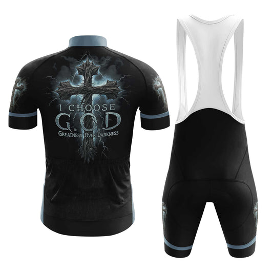 I Choose God Men's Cycling Jersey Set, Road Bike Cycling Kit for Men, Biking Outfit, Bicycle Suit, Team Racing Uniform