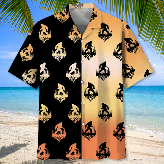 Halloween Bigfoot Silhouette Hawaiian Shirt