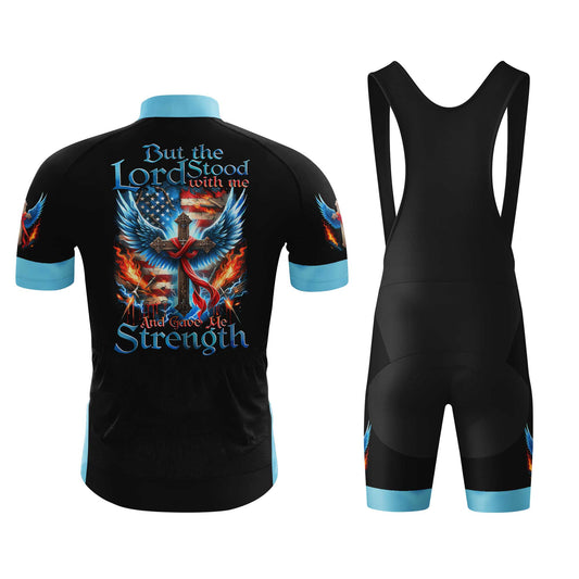 But The Lord Stood With Me Men's Cycling Jersey Set, Road Bike Cycling Kit for Men, Biking Outfit, Bicycle Suit, Team Racing Uniform