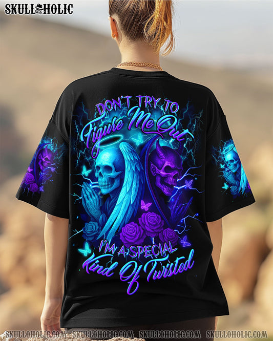DON'T TRY TO FIGURE ME OUT SKULL ANGEL DVIL ALL OVER PRINT - TLTR1904251