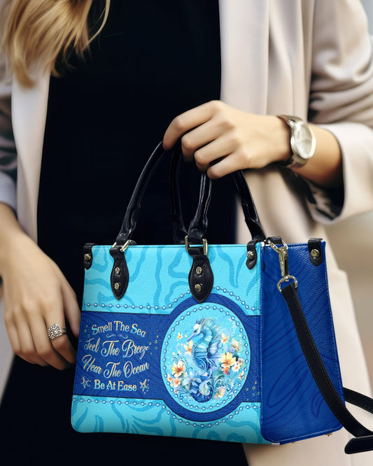 Smell The Sea Feel The Breeze Seahorse Leather Handbag