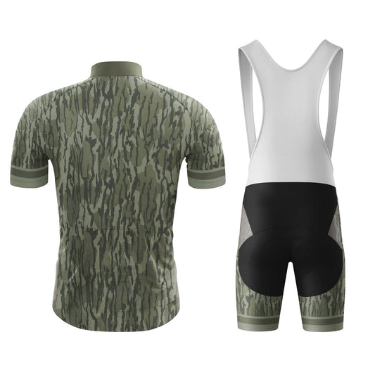 Green Camo Men's Cycling Jersey Set, Road Bike Cycling Kit for Men, Biking Outfit, Bicycle Suit, Team Racing Uniform