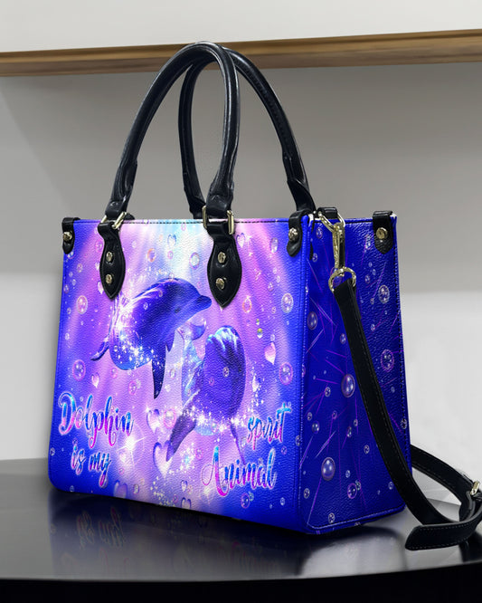 Dolphin Is My Spirit Animal Leather Handbag