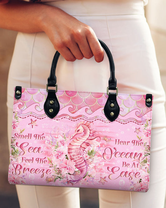 Smell The Sea Feel The Breeze Seahorse Leather Handbag