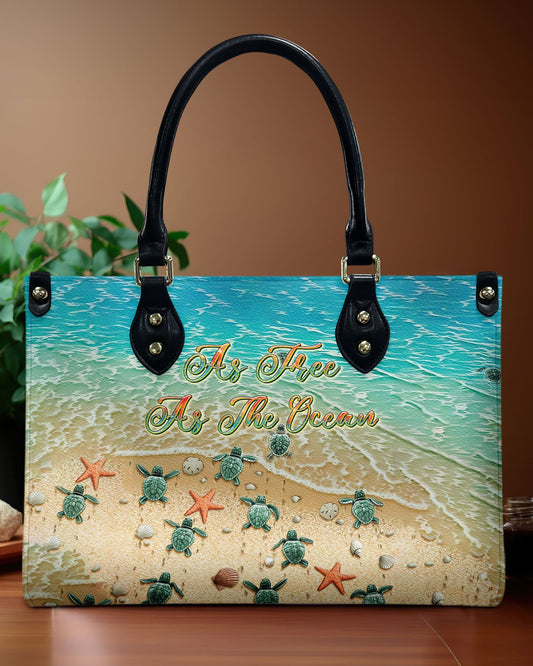 As Free As The Ocean Turtle Leather Handbag