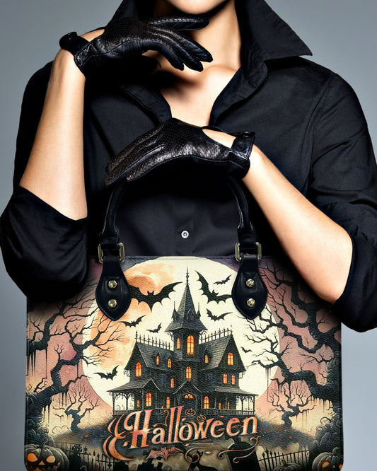 Halloween Castle Leather Handbag