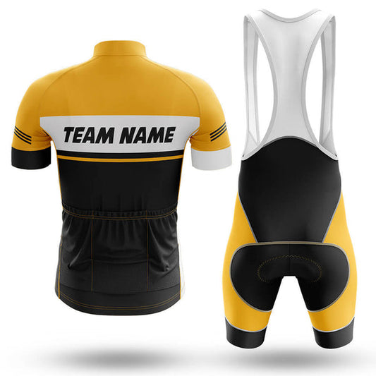BigCrowns | Black Yellow Cycling Short Sleeve Custom Name Cycling Kit