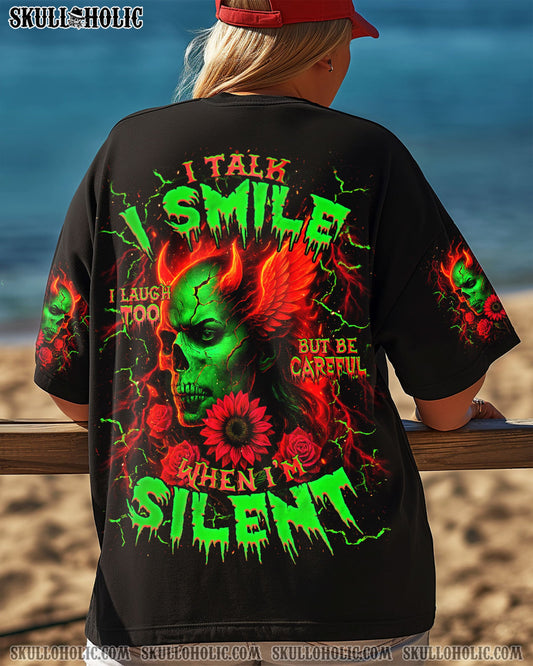 BE CAREFUL WHEN I'M SILENT SKULL DEVIL ALL OVER PRINT - TLNZ1804253