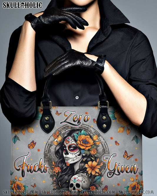 ZERO F GIVEN SUGAR SKULL LEATHER HANDBAG - TLPQ1710244