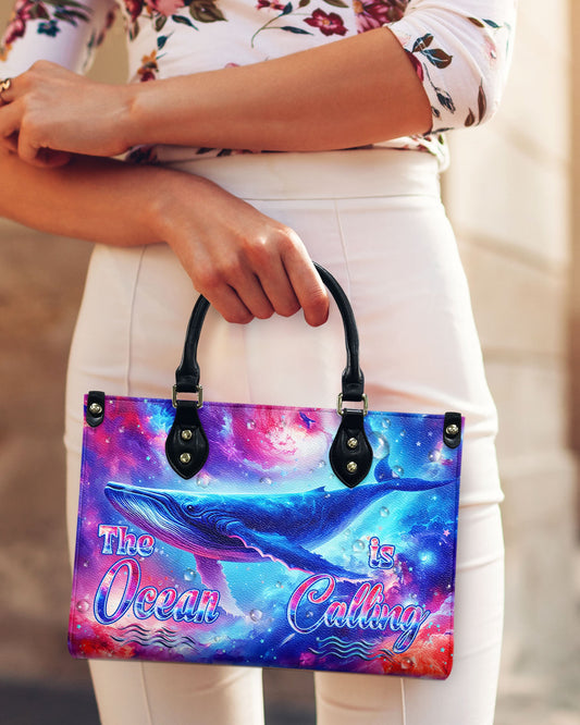 The Ocean Is Calling Whale Leather Handbag