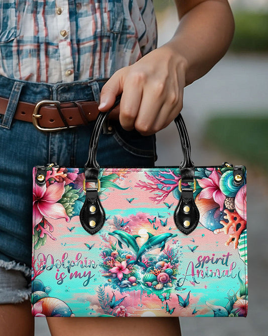 Dolphin Is My Spirit Animal Leather Handbag