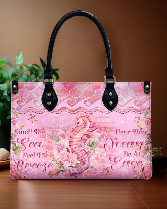 Smell The Sea Feel The Breeze Seahorse Leather Handbag