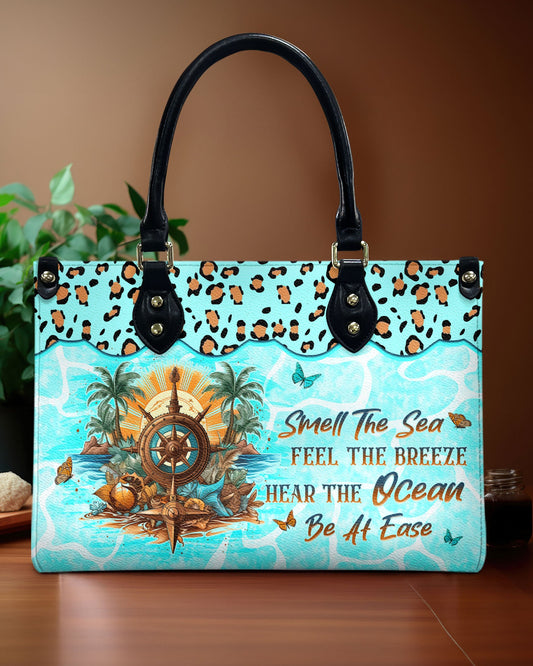 Smell The Sea Feel The Breeze Leather Handbag