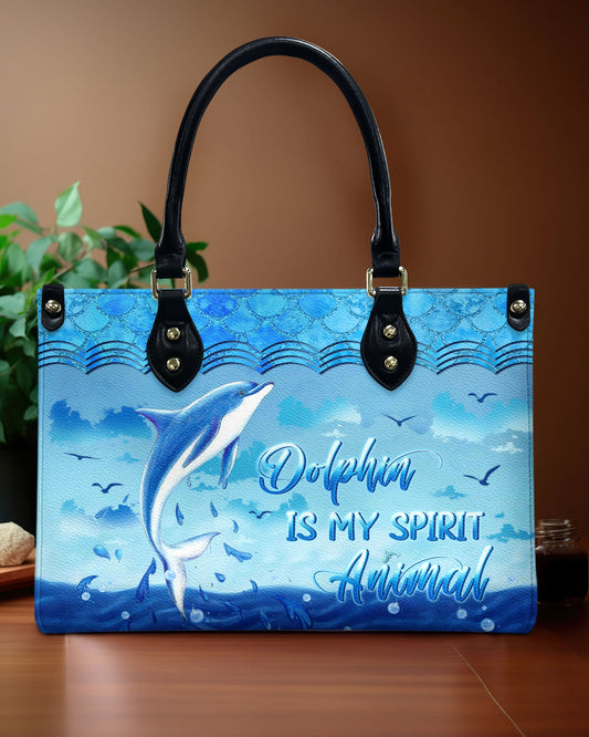 Dolphin Is My Spirit Animal Leather Handbag