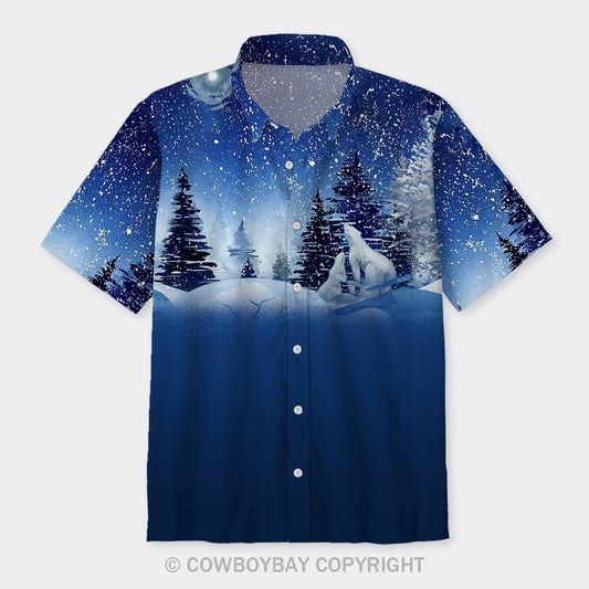 Snow Pattern Button Up Shirts