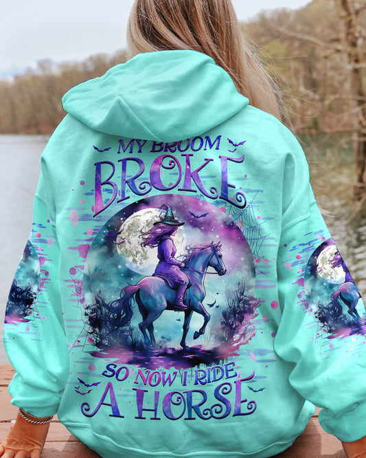 MY BROOM BROKE SO NOW I RIDE A HORSE HALLOWEEN CAMPING ALL OVER PRINT - YHHG1508231