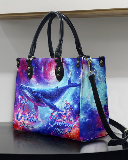 The Ocean Is Calling Whale Leather Handbag