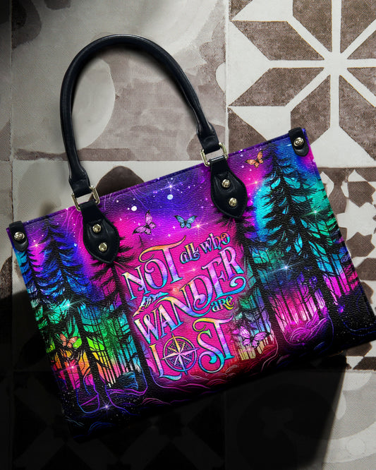 Not All Who Wander Are Lost Leather Handbag