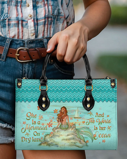 She Is A Mermaid Leather Handbag