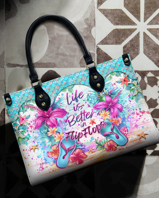 Life Is Better In Flip Flops Leather Handbag