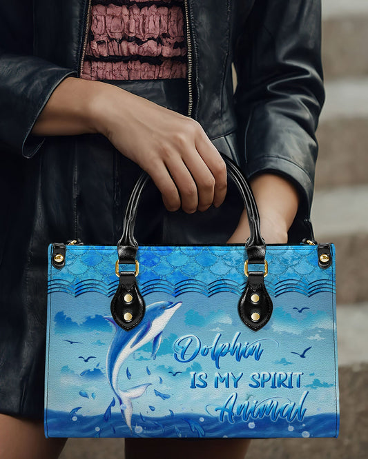 Dolphin Is My Spirit Animal Leather Handbag