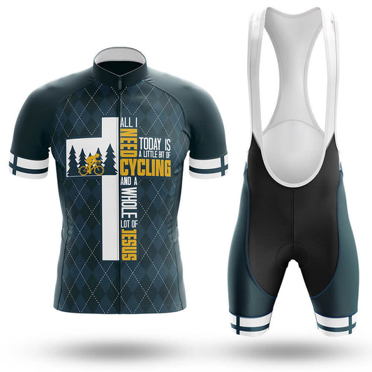 Cycling And Jesus Men's Cycling Jersey Set, Road Bike Cycling Kit for Men, Biking Outfit, Bicycle Suit, Team Racing Uniform