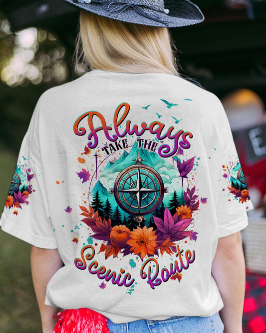 ALWAYS TAKE THE SCENIC ROUTE COMPASS ALL OVER PRINT - TLTW2507234