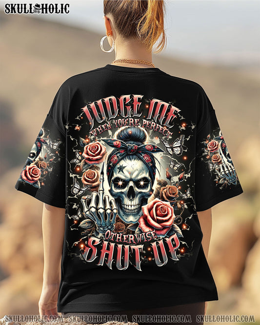 JUDGE ME WHEN SKULL MESSY BUN ALL OVER PRINT - TLTR0304251