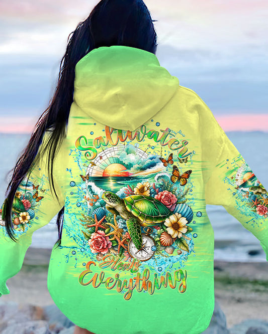 SALTWATER HEALS EVERYTHING COMPASS TURTLE ALL OVER PRINT - TLTW0612234