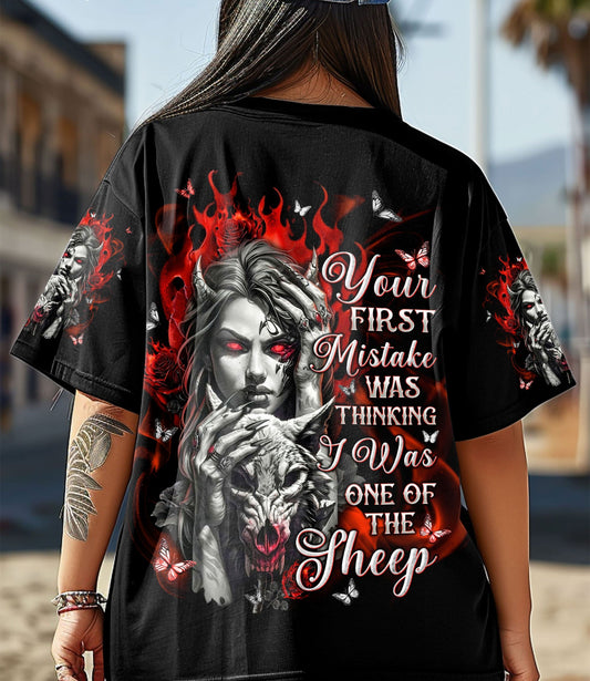 YOUR FIRST MISTAKE WOLF ROSE LADY ALL OVER PRINT - TLNT1403255